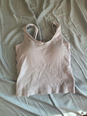 aerie Ribbed Scoop Tank Top in Light Mauve